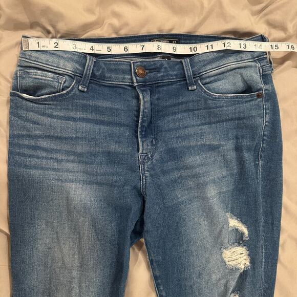 Abercrombie & Fitch Harper Low Rise Ankle Distressed Jeans Frayed Hem Size 27 - Picture 11 of 14